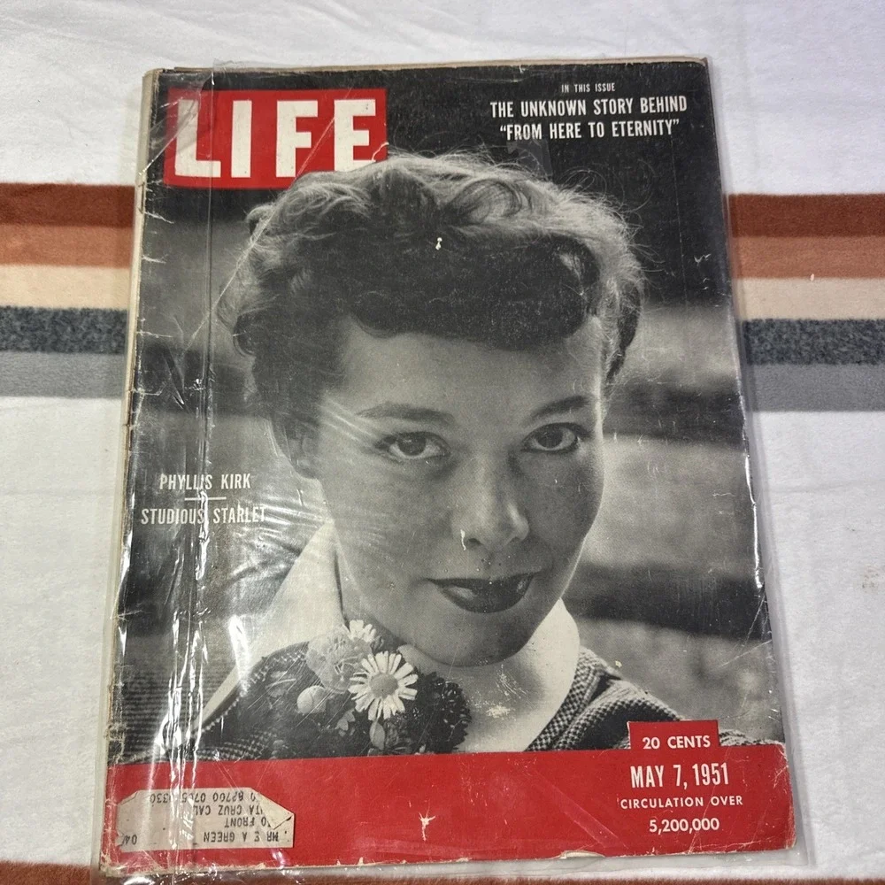 Life Magazine May 7, 1951 Phyllis Kirk, 'From Here to Eternity' Vintage Issue